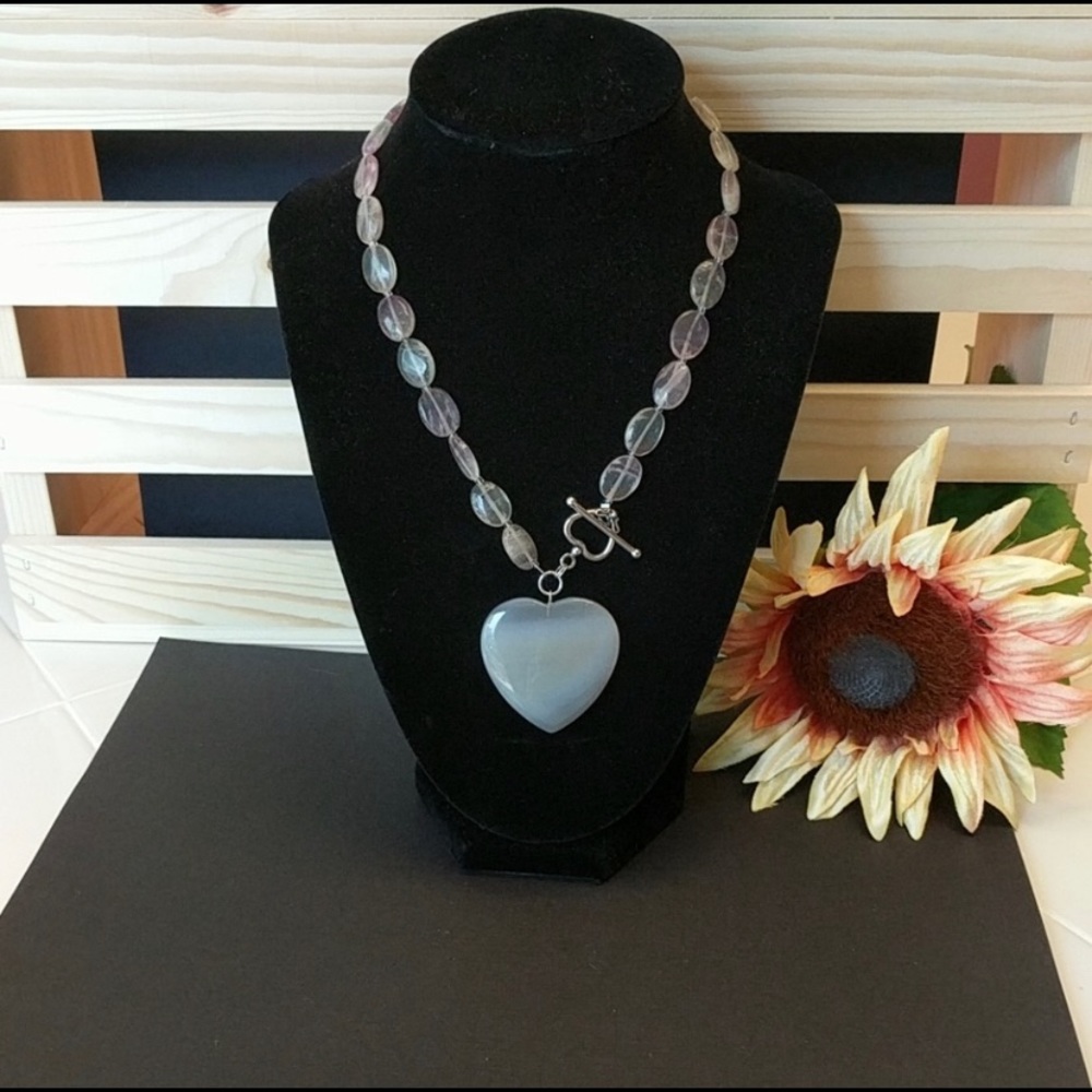 ❤️Sterling Silver Charm Sweetheart Quartz Necklace